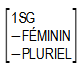 1SG -féminin -pluriel